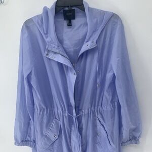 Women's Lightweight Hooded Anorak Periwinkle Utility Jacket x Forever 21 Small